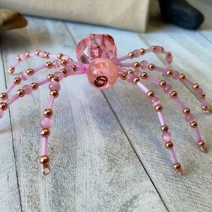 Adorable Pink Spider Ornament/Sun catcher/Holiday decor